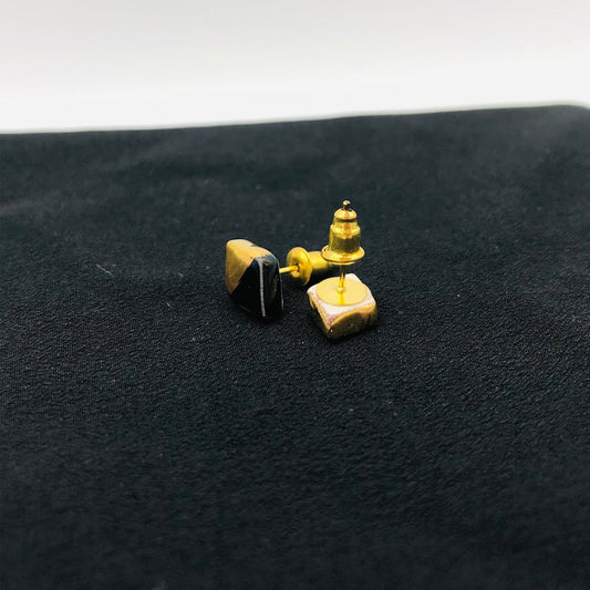 Orecchini in Ceramica - Mignon - Rombo nero e oro