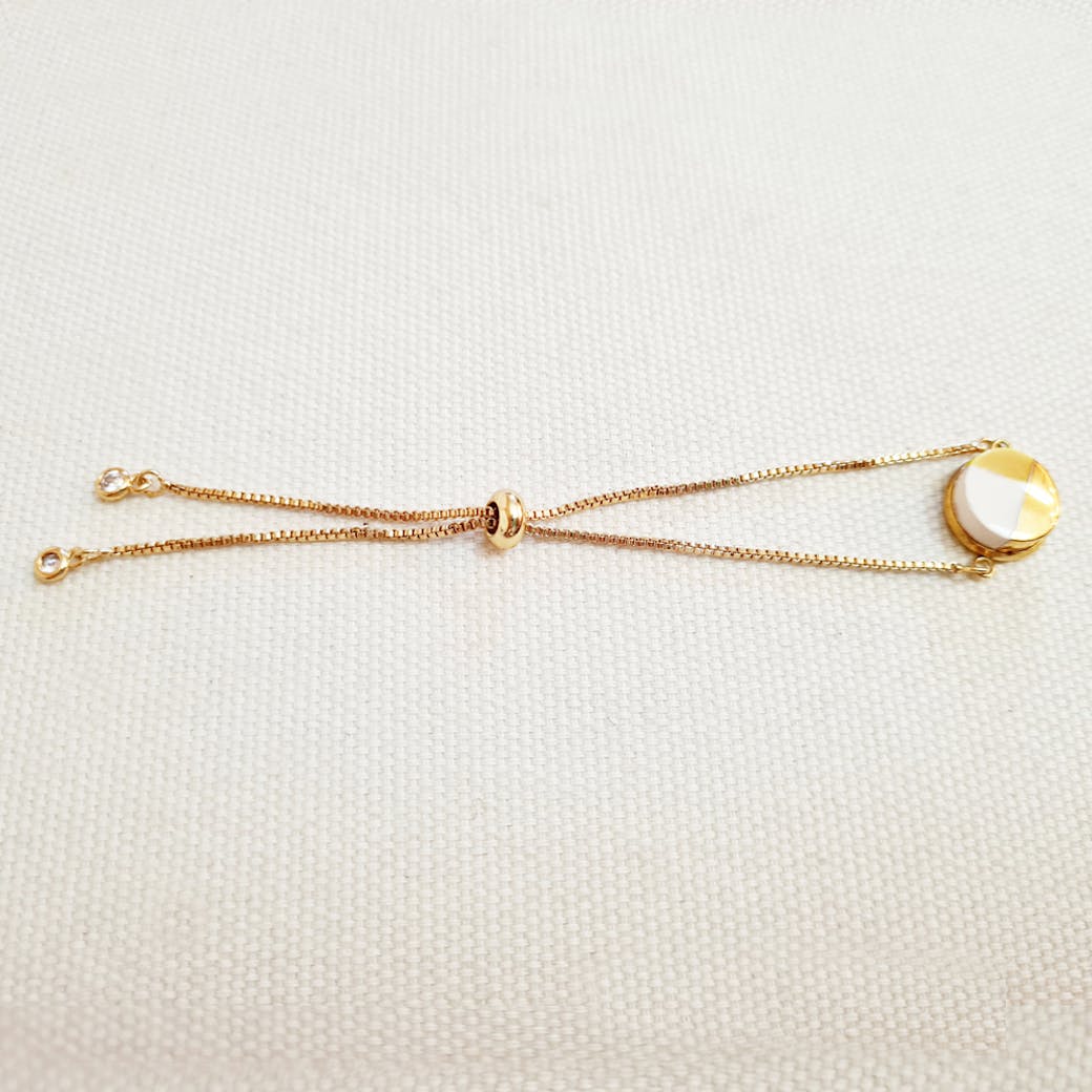 Bracciale in Ceramica - Giallo e oro