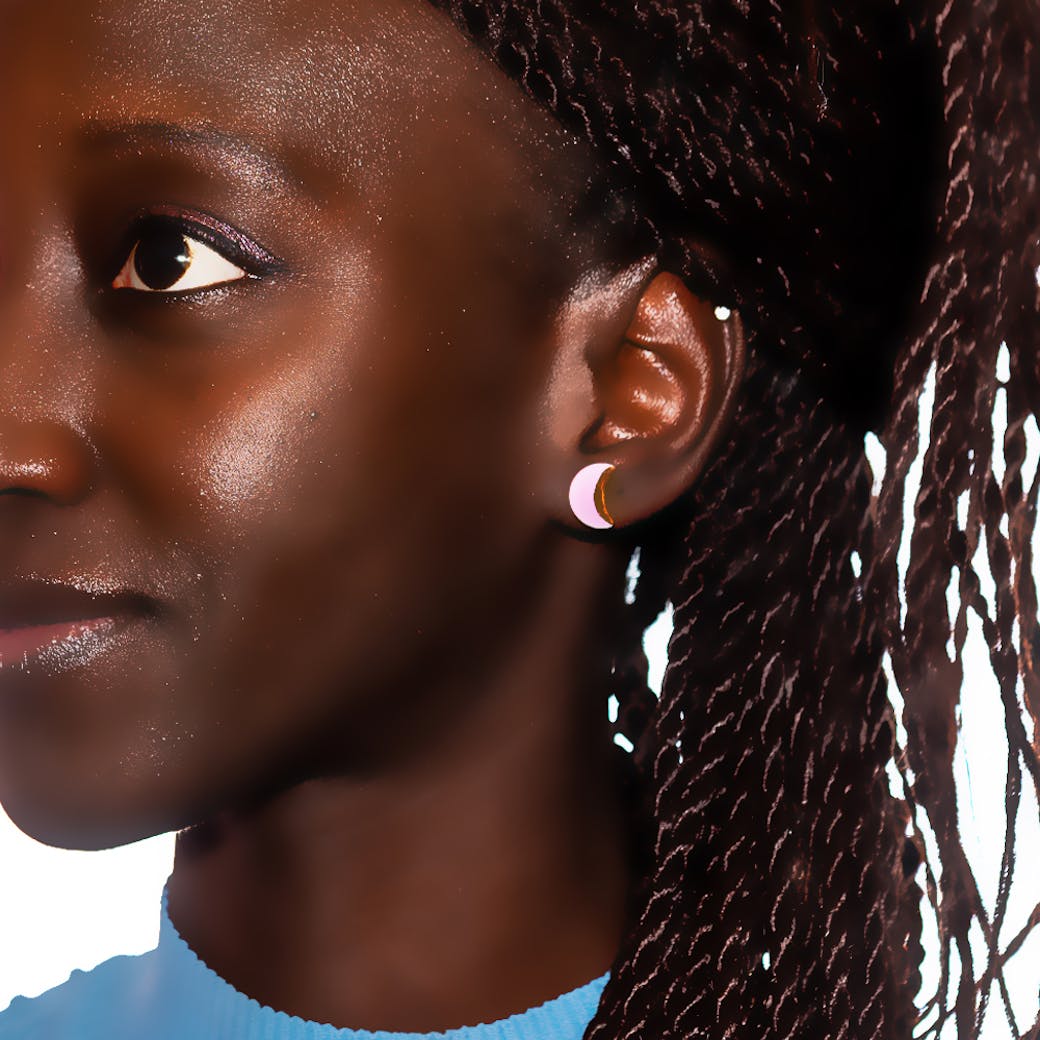 Orecchini in Ceramica - Moon glicine e oro