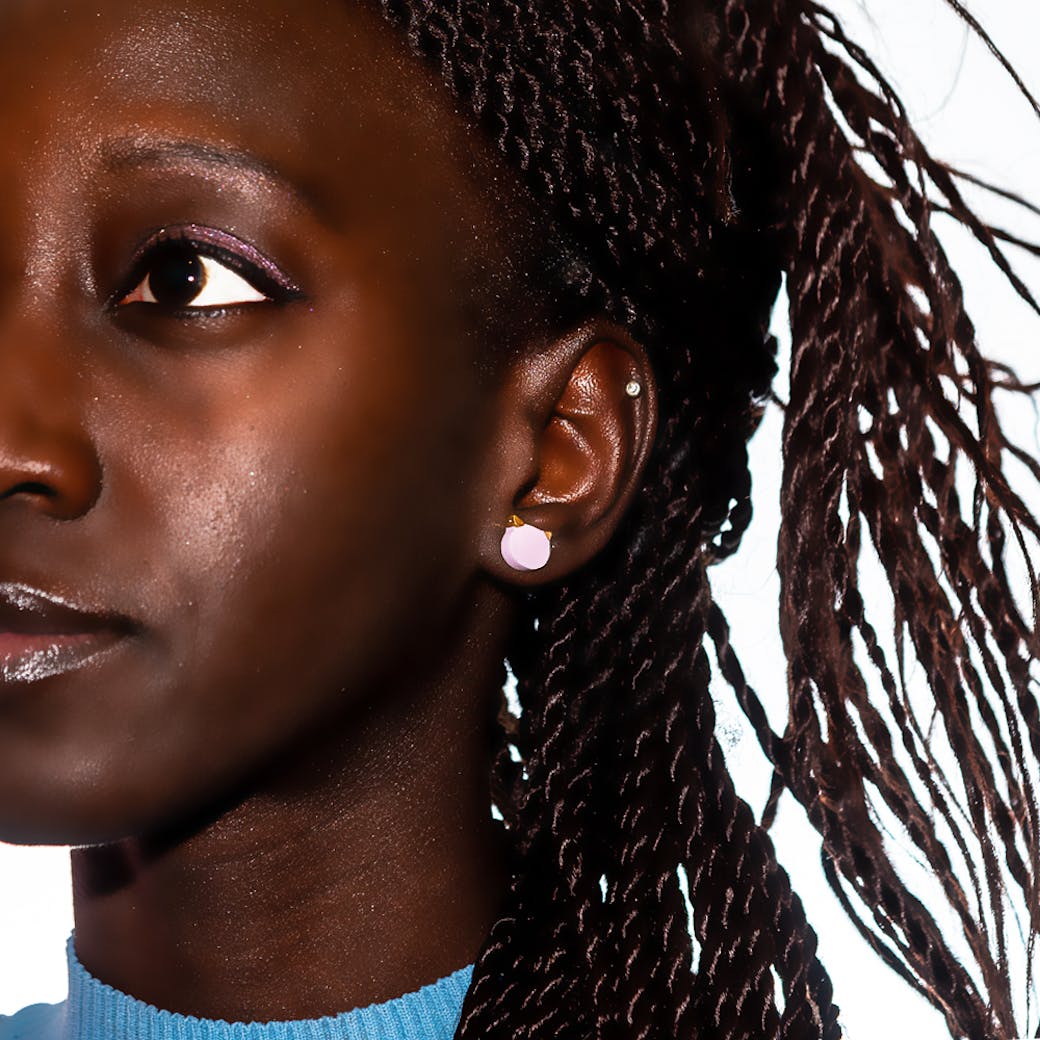 Orecchini in Ceramica - Cat Duchessa rosa e oro