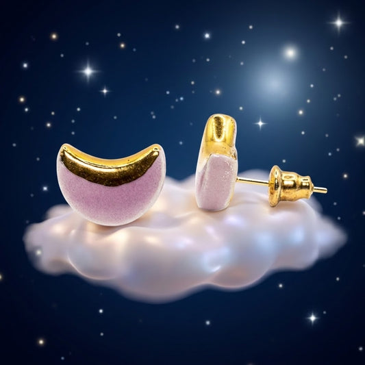 Parure orecchini intercambiabili Moon + stelle glicine