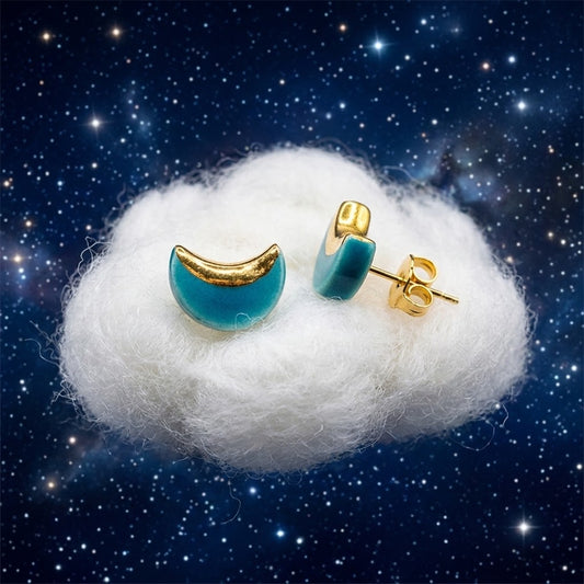Parure orecchini intercambiabili Moon + stelle petrolio