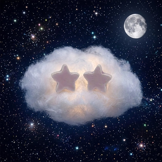 Parure orecchini intercambiabili Moon + stelle glicine