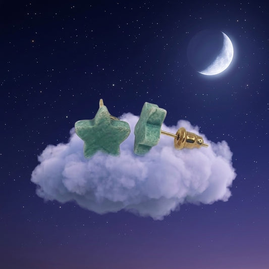 Parure orecchini intercambiabili Moon + stelle petrolio
